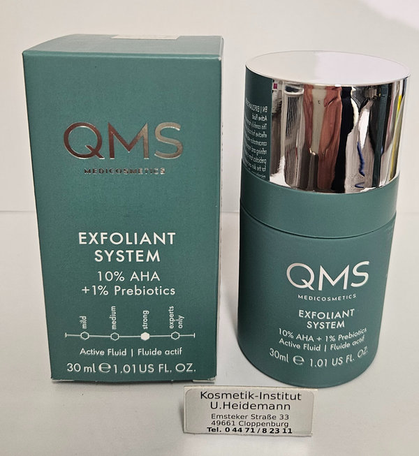 QMS Exfoliant System 10% AHA+1% Prebiotics Activ Fluid (30ml)