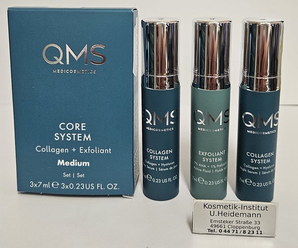 QMS Core System Collagen+Exfoliant Medium Set (3x7ml)